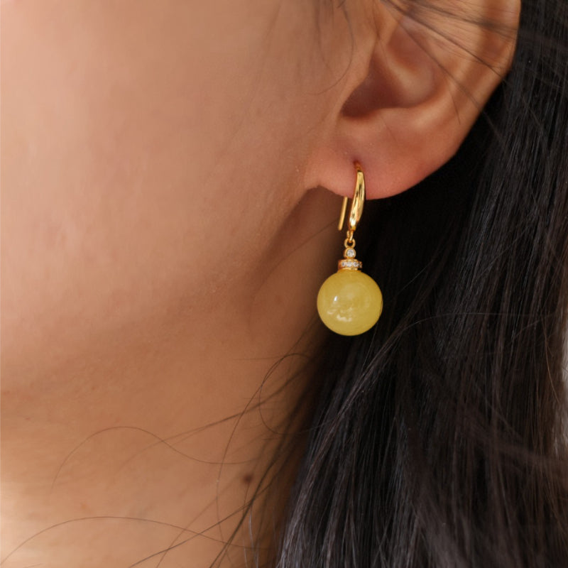 Natural Beeswax Earrings · 12–13mm