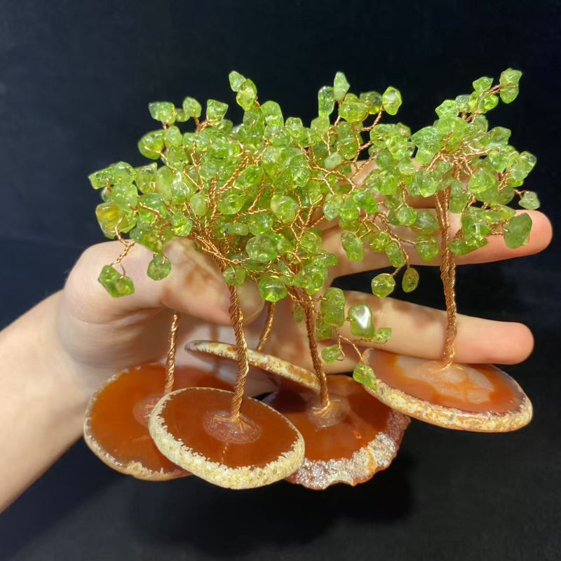 Natural Agate Slice Mini Money Tree