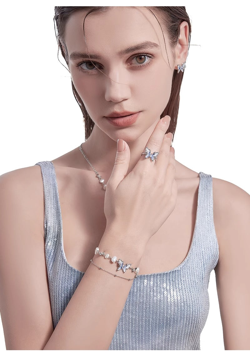 Gradient blue butterfly bracelet