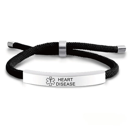 Laser engraved medical logo reminder bracelet