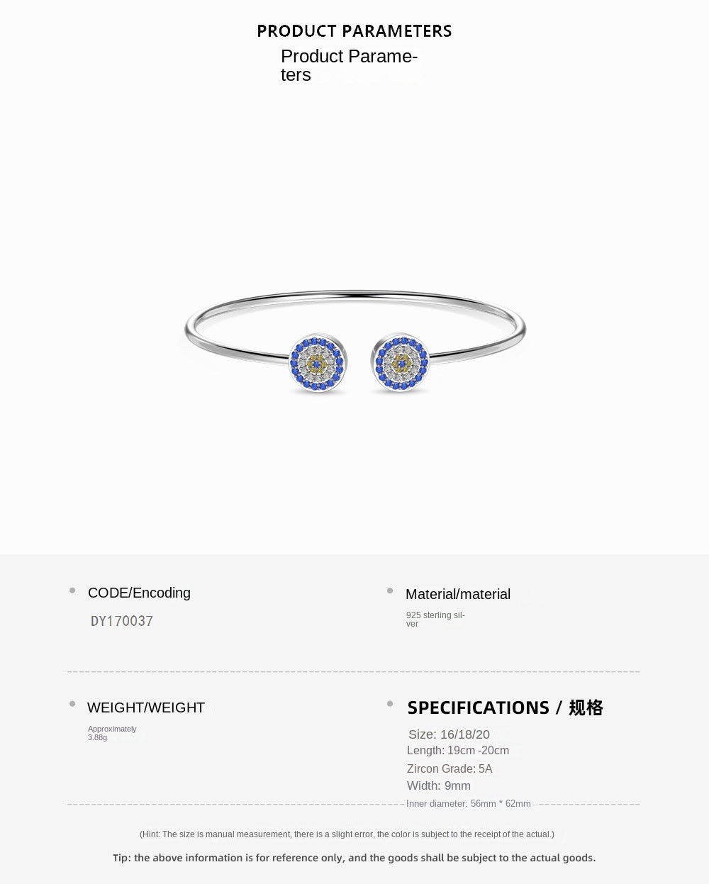 Trendy and fashionable devil eye zircon bracelet - jewelryweilin