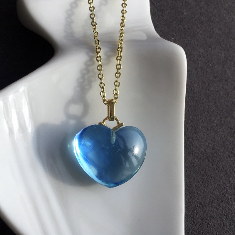 Aquamarine Heart Pendant
