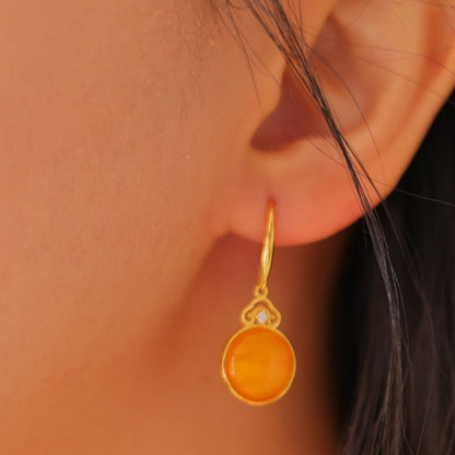 Natural Aged Amber Earrings