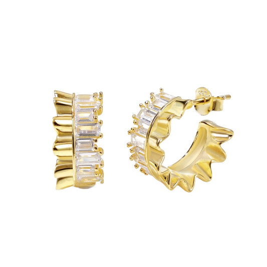 Zirconia Rectangular Earrings - jewelryweilin