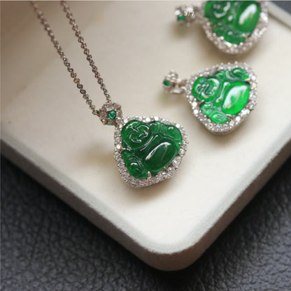 Natural Jadeite Buddha Sachet Pendant