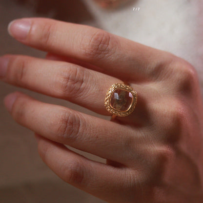 Natural White Crystal Ring