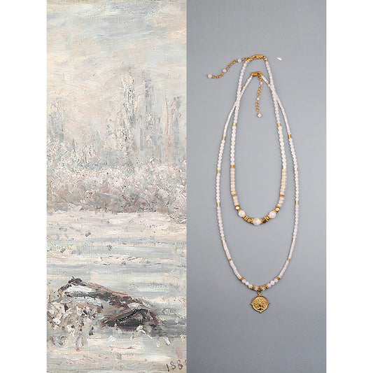 Pure white jade necklace