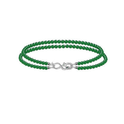 Green double-layer snake necklace