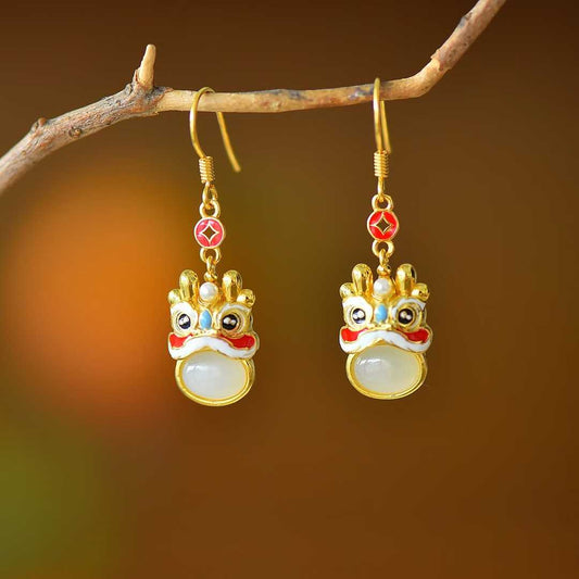 Natural Hetian jade earrings - Rewards Level 3 (gift with purchase of $398 or more)