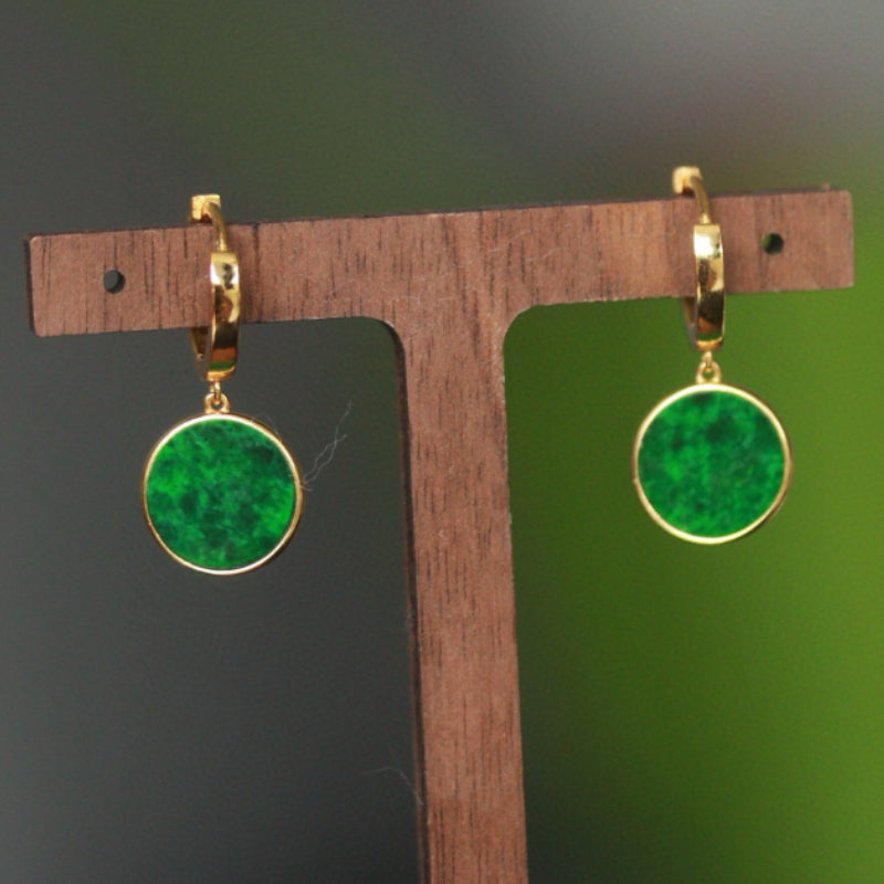 Natural Jadeite Minimalist Earrings