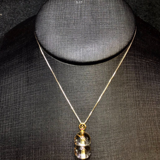 Natural Rutilated Quartz Gourd Collarbone Pendant