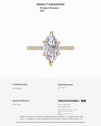 Temperament high carbon diamond stacking ring - jewelryweilin