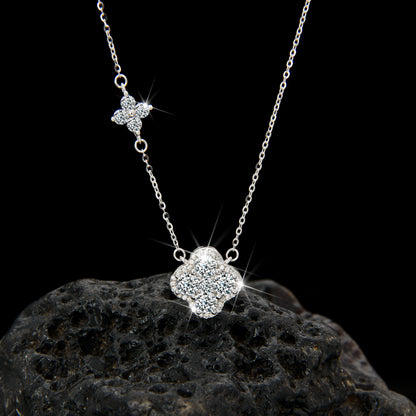 High-end exquisite design four-leaf petal pendant necklace - jewelryweilin