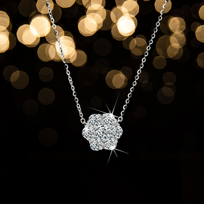 Elegant Design Cubic Zirconia Petal Shape Pendant Necklace - jewelryweilin