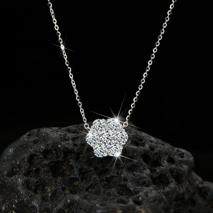 Elegant Design Cubic Zirconia Petal Shape Pendant Necklace - jewelryweilin