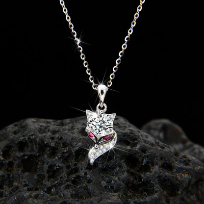 Hot girl design smart and calm fox pendant necklace - jewelryweilin