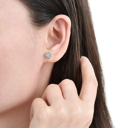 Noble and elegant four-leaf clover cubic zirconia earrings - jewelryweilin