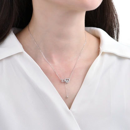 Women's exquisite zirconia ID letter heart necklace - jewelryweilin