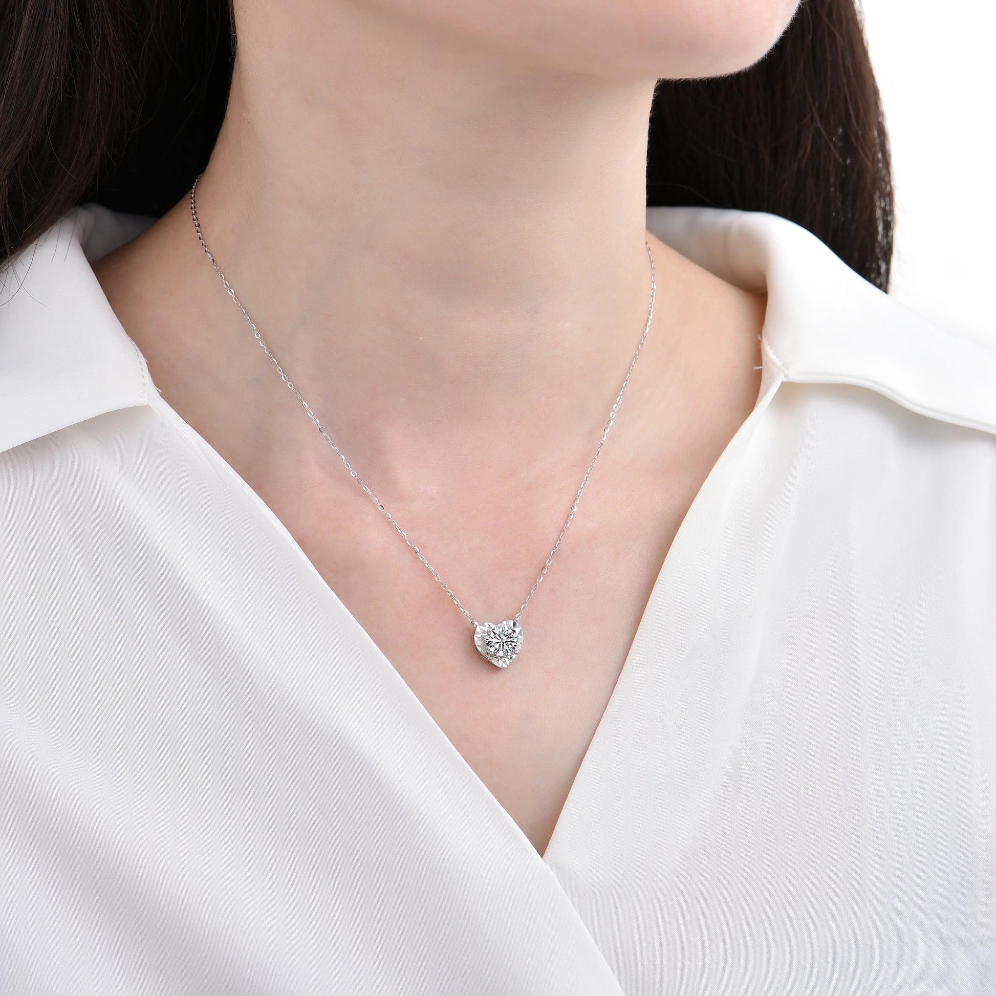 Noble and elegant heart necklace - jewelryweilin