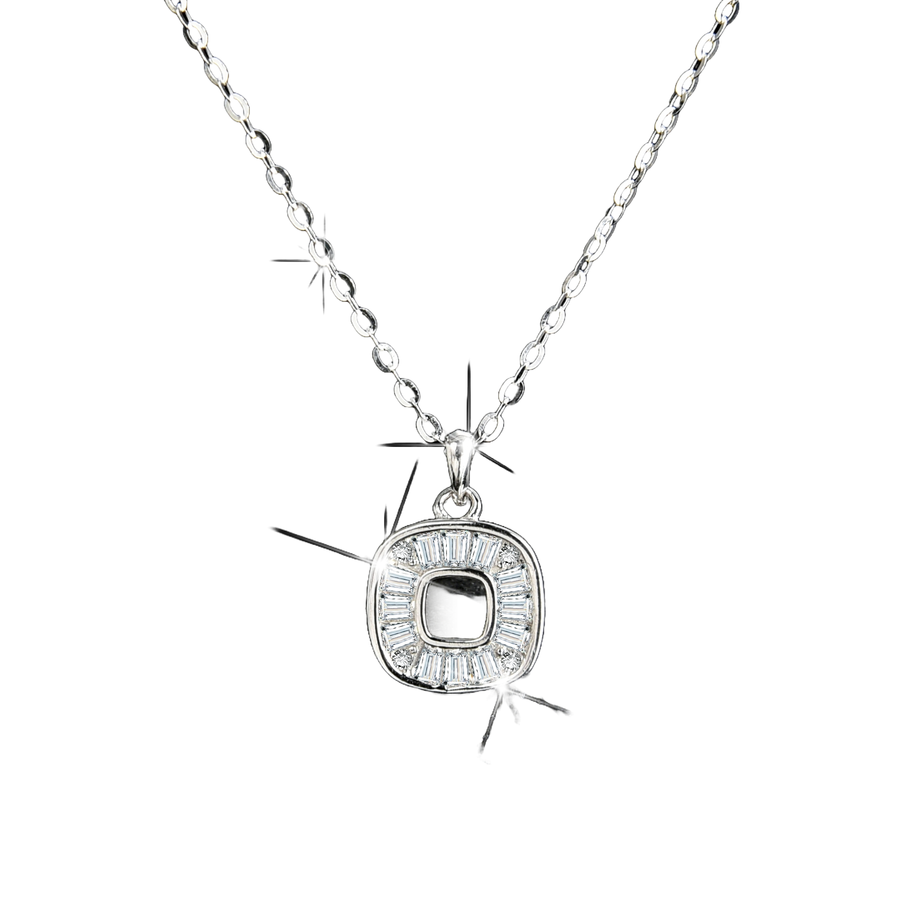 High Design Hollow Cubic Zirconia Pendant Necklace - jewelryweilin