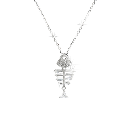 Sexy Special Design Fishbone Pendant Necklace - jewelryweilin