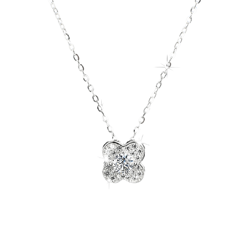 Exquisite and fashionable lucky four-leaf grass pendant necklace - jewelryweilin