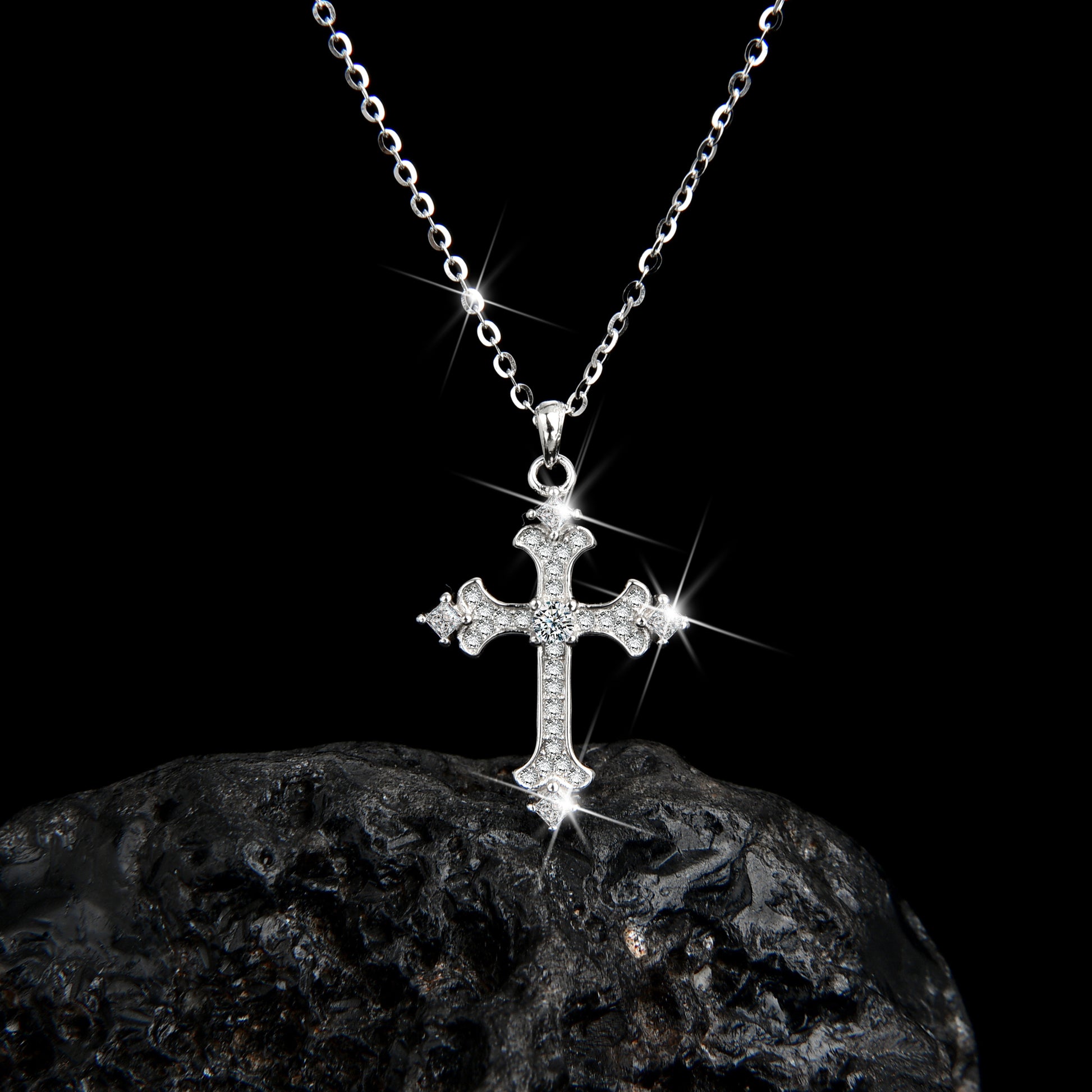 High-end faith cross pendant necklace for men and women - jewelryweilin