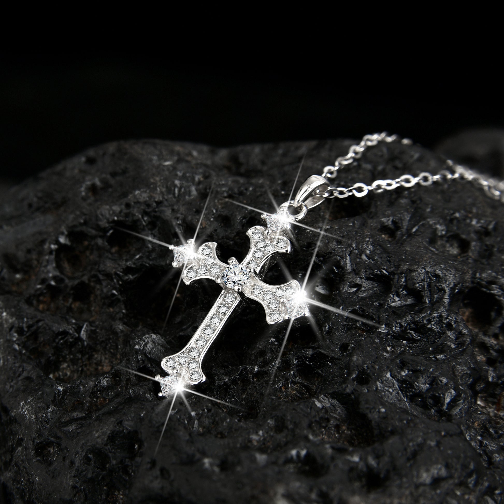 High-end faith cross pendant necklace for men and women - jewelryweilin
