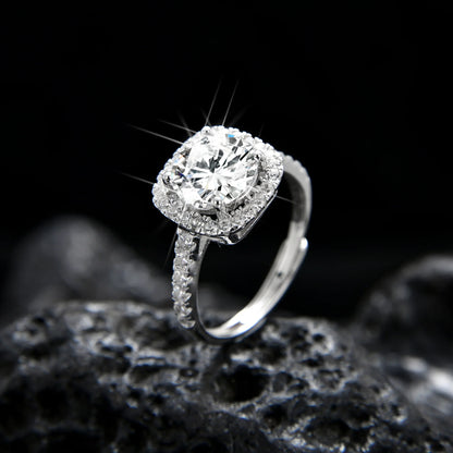 Luxury Square Bezel Zirconia Ring - jewelryweilin