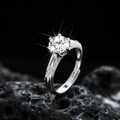 Six-claw zircon ring - jewelryweilin