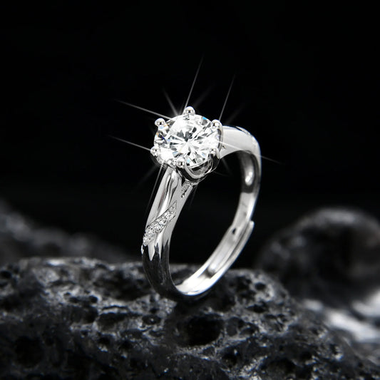 Six-claw zircon ring - jewelryweilin