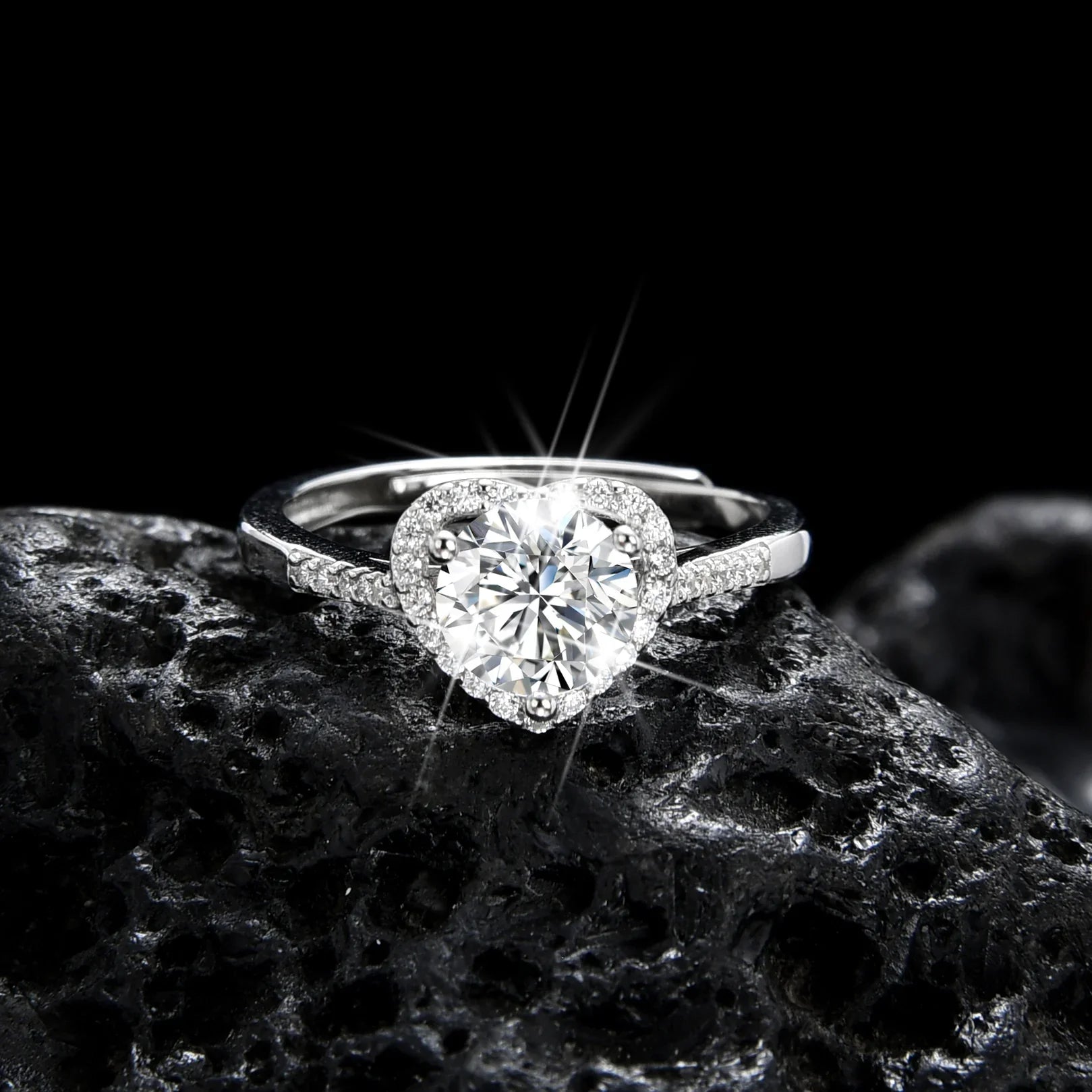 Elegant Heart Cubic Zirconia Ring - jewelryweilin