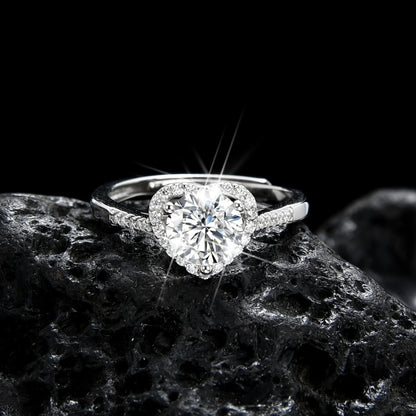 Elegant Heart Cubic Zirconia Ring - jewelryweilin