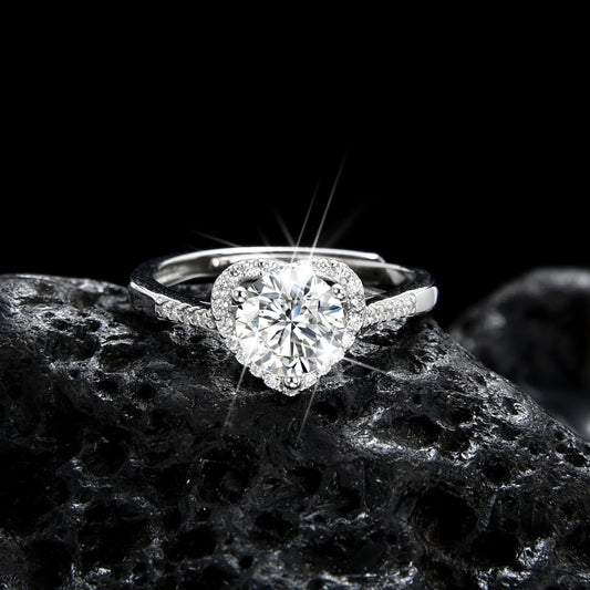 Elegant Heart Cubic Zirconia Ring - jewelryweilin