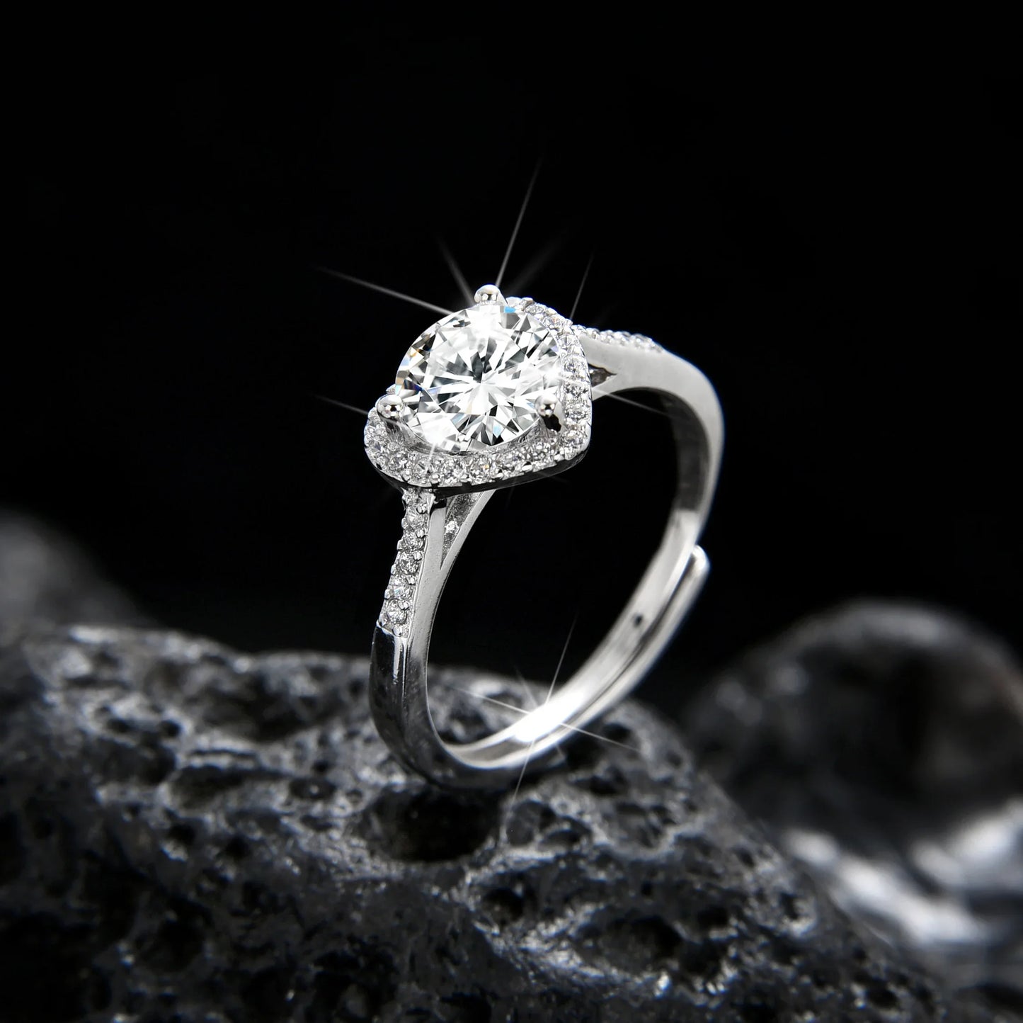 Elegant Heart Cubic Zirconia Ring - jewelryweilin