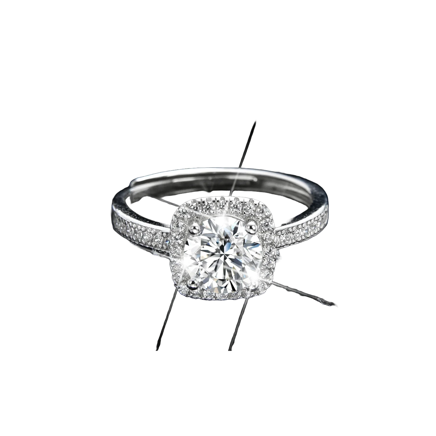 Elegant and luxurious baguette ring - jewelryweilin