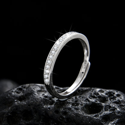 Simple high-end single-loop zircon ring - jewelryweilin