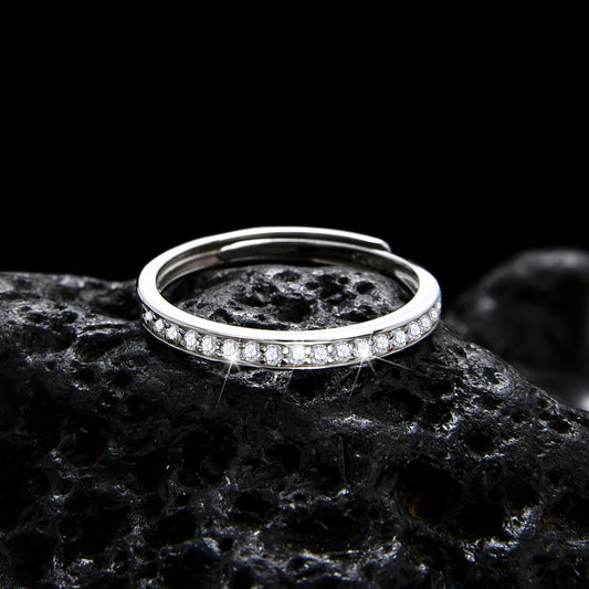 Simple high-end single-loop zircon ring - jewelryweilin
