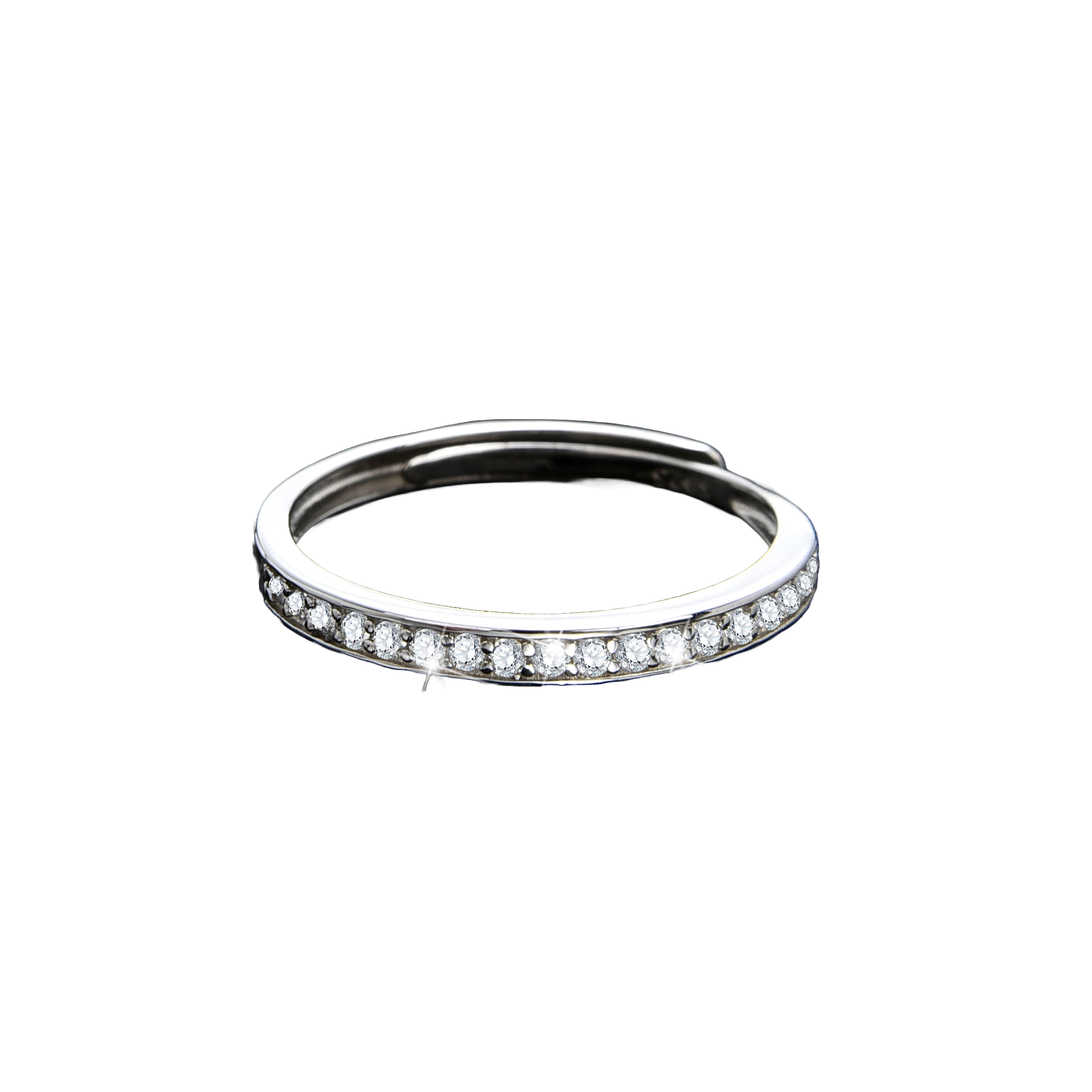 Simple high-end single-loop zircon ring - jewelryweilin