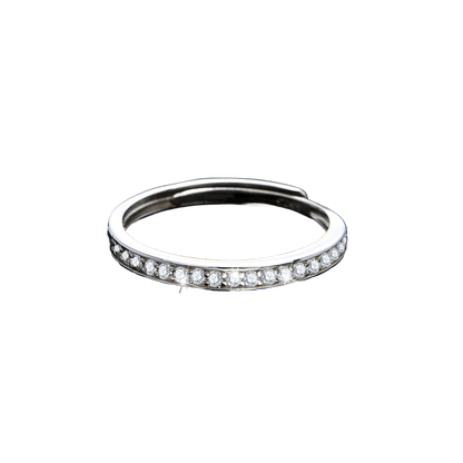 Simple high-end single-loop zircon ring - jewelryweilin