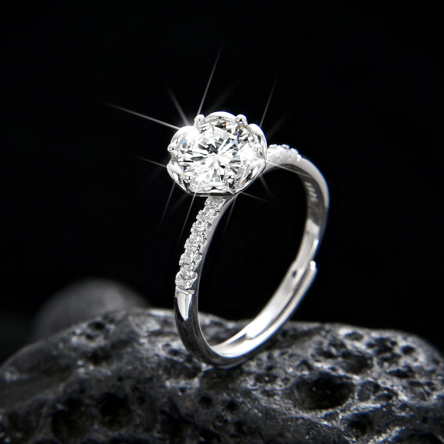 Six-claw rose zircon ring - jewelryweilin