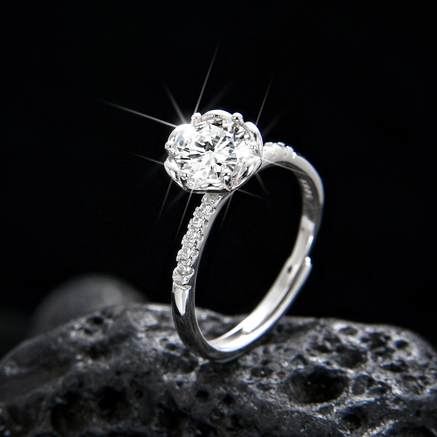 Six-claw rose zircon ring - jewelryweilin