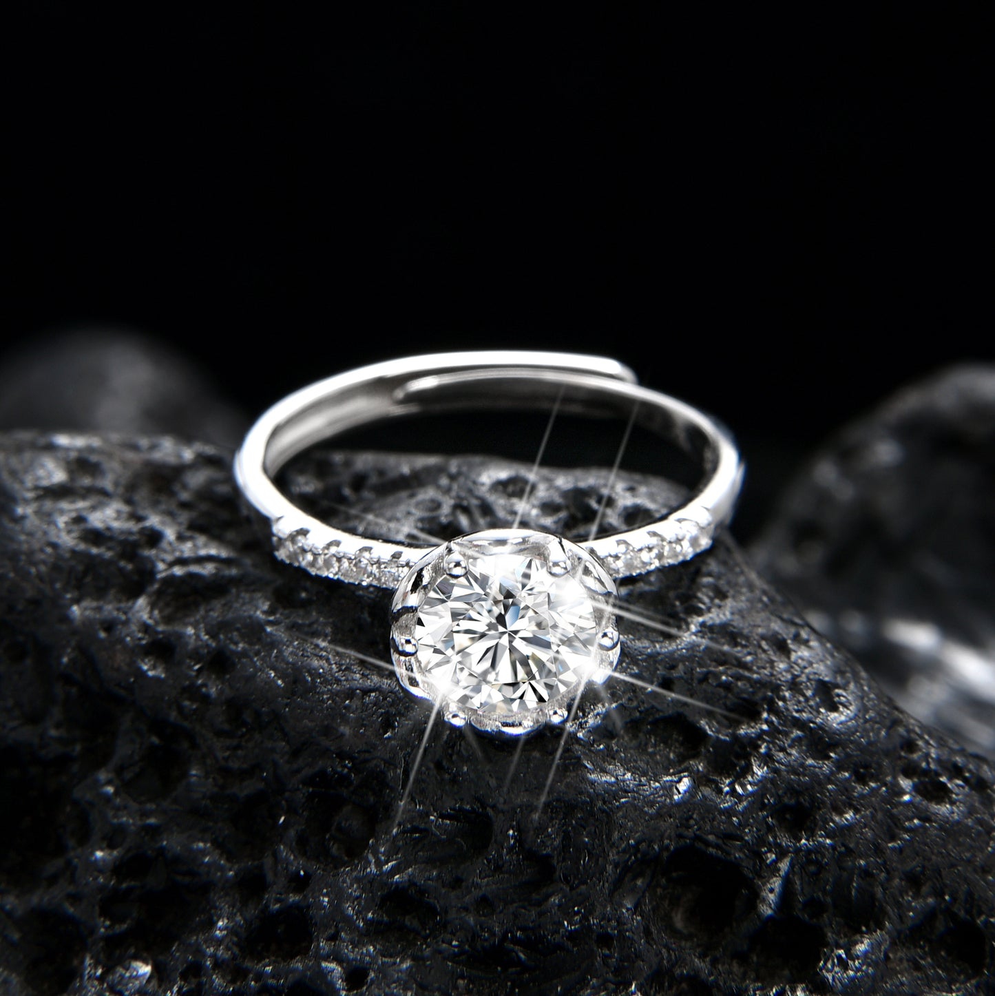 Six-claw rose zircon ring - jewelryweilin