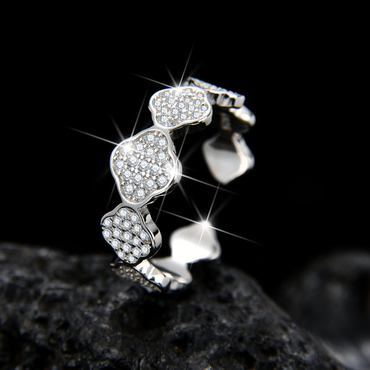 Fashion design geometric rhombus cubic zirconia ring - jewelryweilin