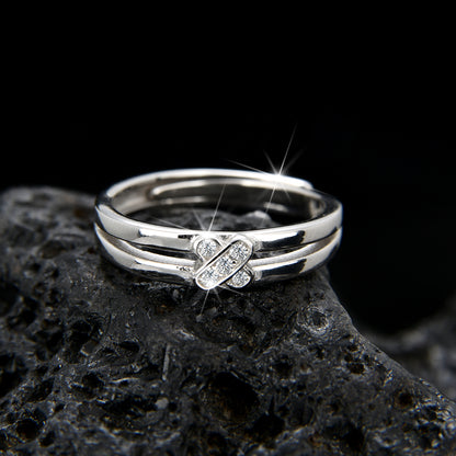 Elegant design double cross knot ring - jewelryweilin