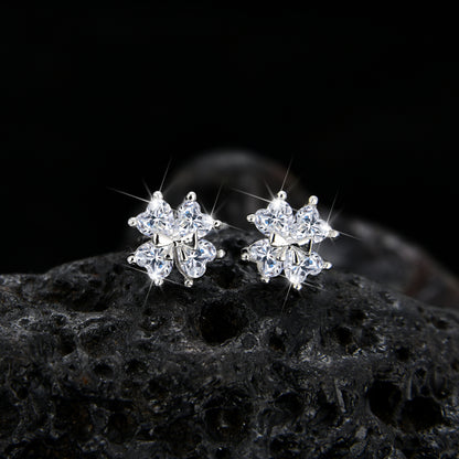 Noble and elegant four-leaf clover cubic zirconia earrings - jewelryweilin