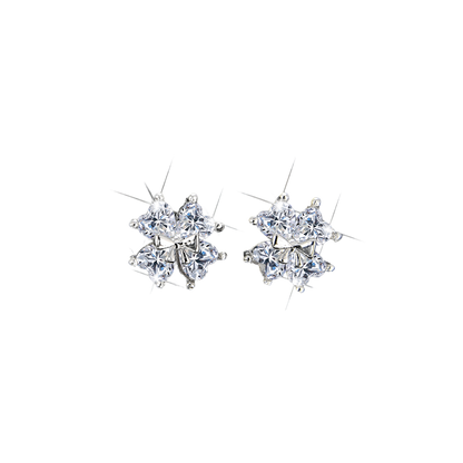 Noble and elegant four-leaf clover cubic zirconia earrings - jewelryweilin