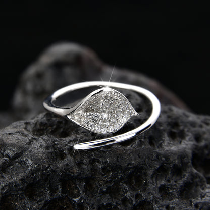 Leaf Cubic Zirconia Ring - jewelryweilin