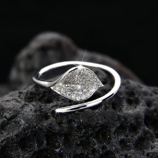 Leaf Cubic Zirconia Ring - jewelryweilin