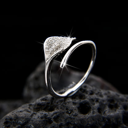 Leaf Cubic Zirconia Ring - jewelryweilin
